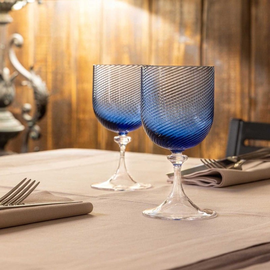 Glassware & Barware Nason Moretti | Torse White Wine Glass Blue