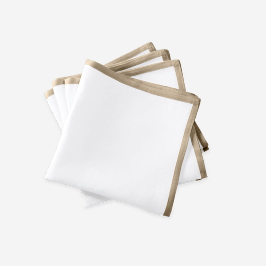 Dining Matouk | Set Of Four Border Napkins Oat