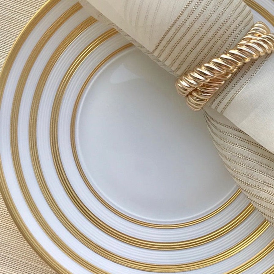 Dining J.L Coquet | Hemisphere Gold Stripe Dessert Plate