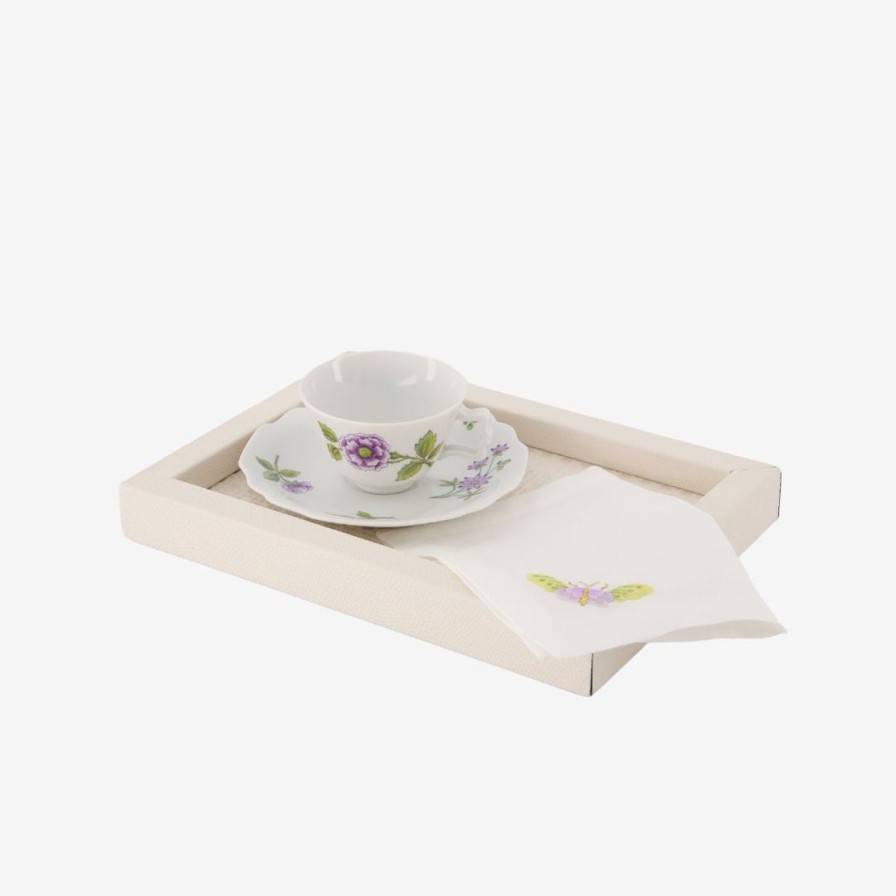 Dining Augarten Wien 1718 | Lilac Floral Bouquets Espresso Cup & Saucer-Peony