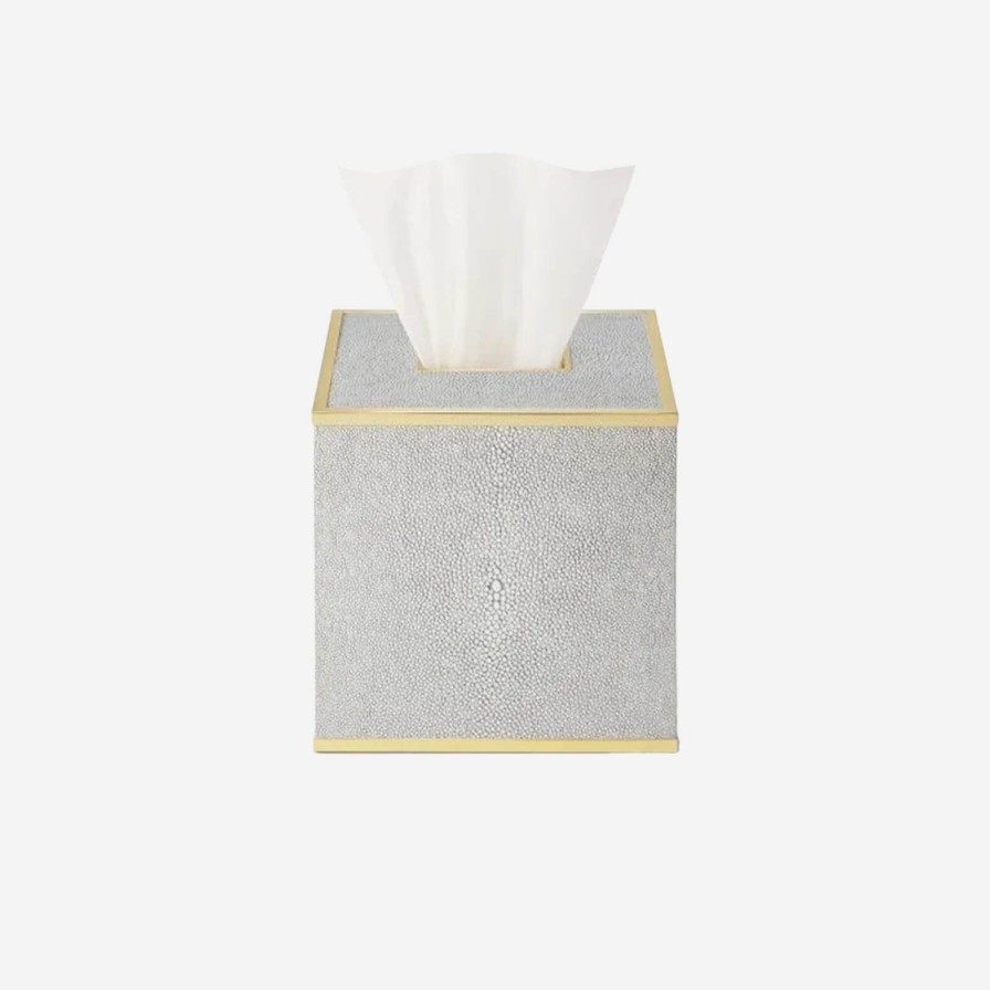 Home Accessories Aerin | Classic Shagreen Tissue Box Cover Dove