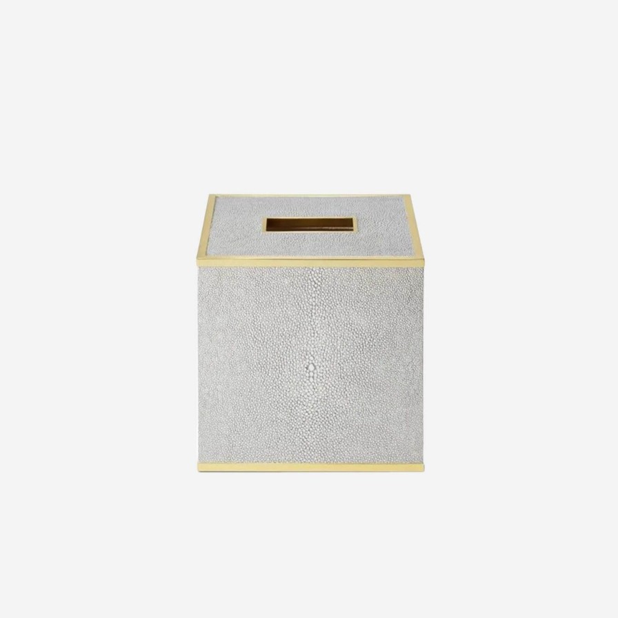 Home Accessories Aerin | Classic Shagreen Tissue Box Cover Dove