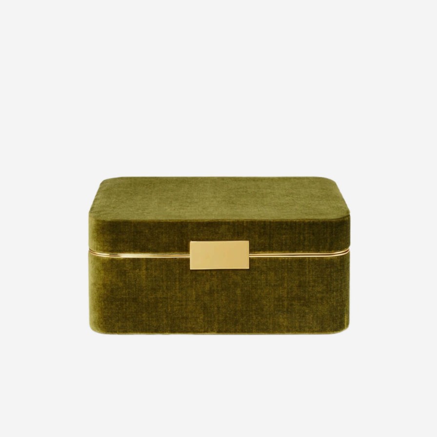 Dining Aerin | Beauvais Velvet Jewellery Box Moss