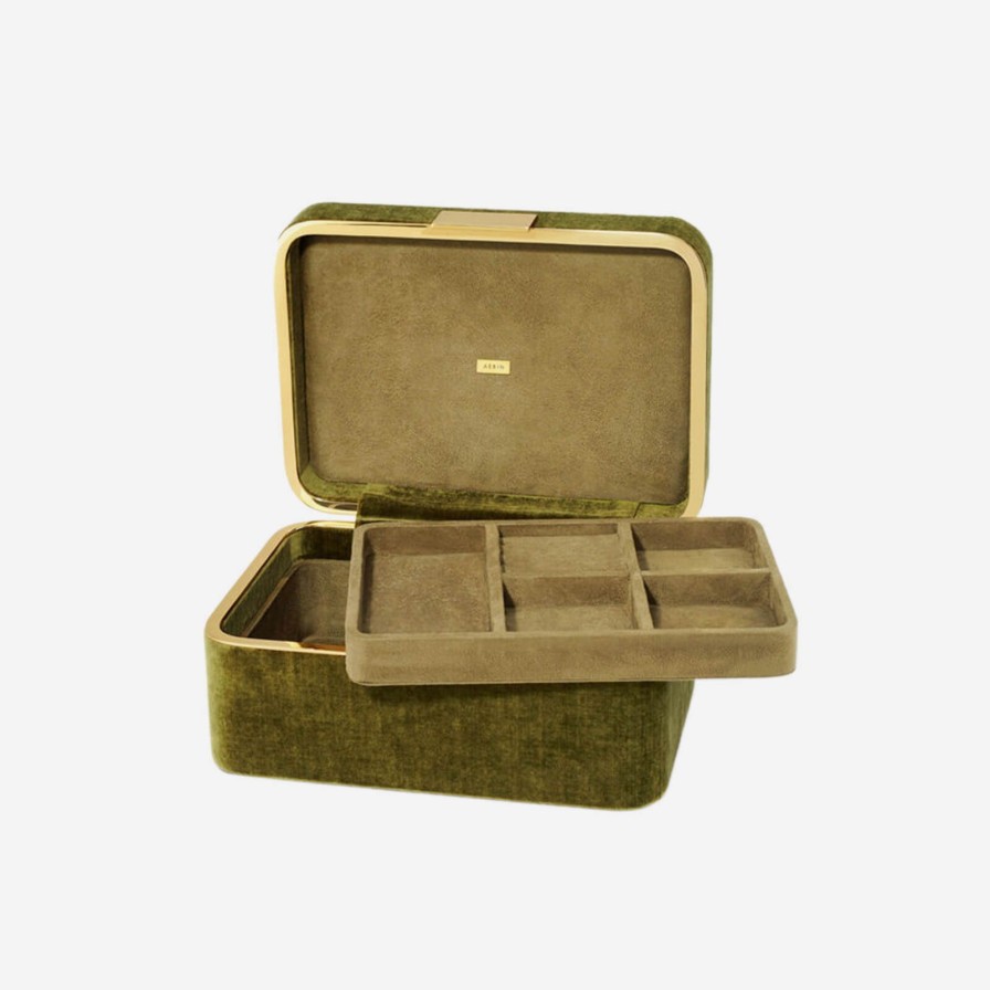 Dining Aerin | Beauvais Velvet Jewellery Box Moss