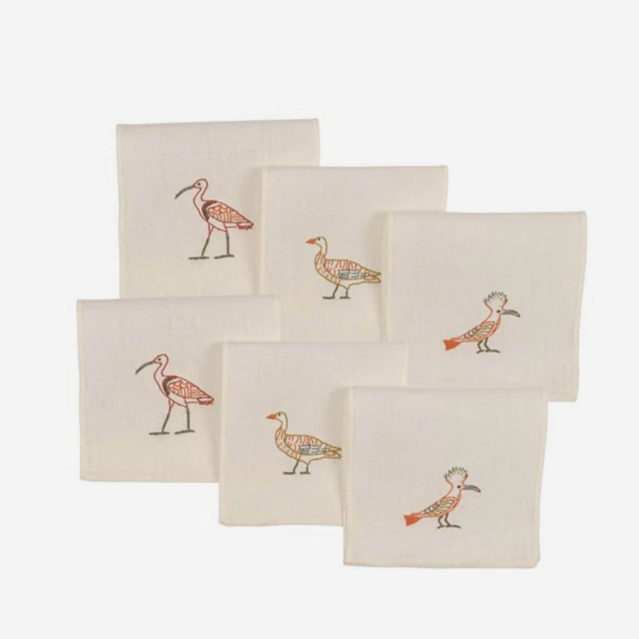 Dining Malaika | Birdlife Cocktail Napkin-Set Of 6