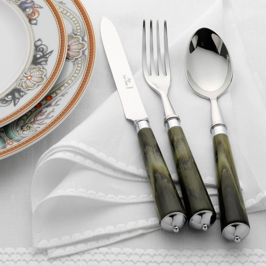 The Tabletop Edit Alain Saint-Joanis | Julia Green Marble 4-Piece Cutlery Set