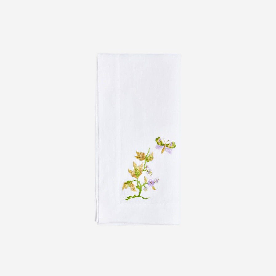 Dining Atelier Bonadea | Lilac Flower & Butterfly Dinner Napkin