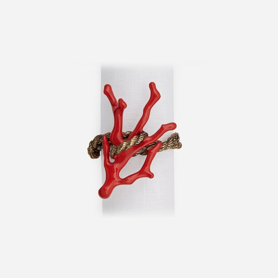 Dining L'Objet | Coral Gold Napkin Ring-Set Of 4