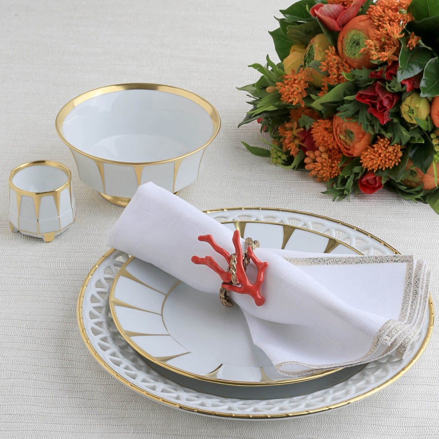 Dining L'Objet | Coral Gold Napkin Ring-Set Of 4