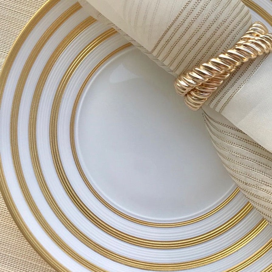 Dining J.L Coquet | Hemisphere Gold Stripe Charger Plate