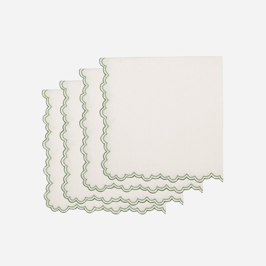 The Tabletop Edit Los Encajeros | Willow Green Napkin-Set Of 4