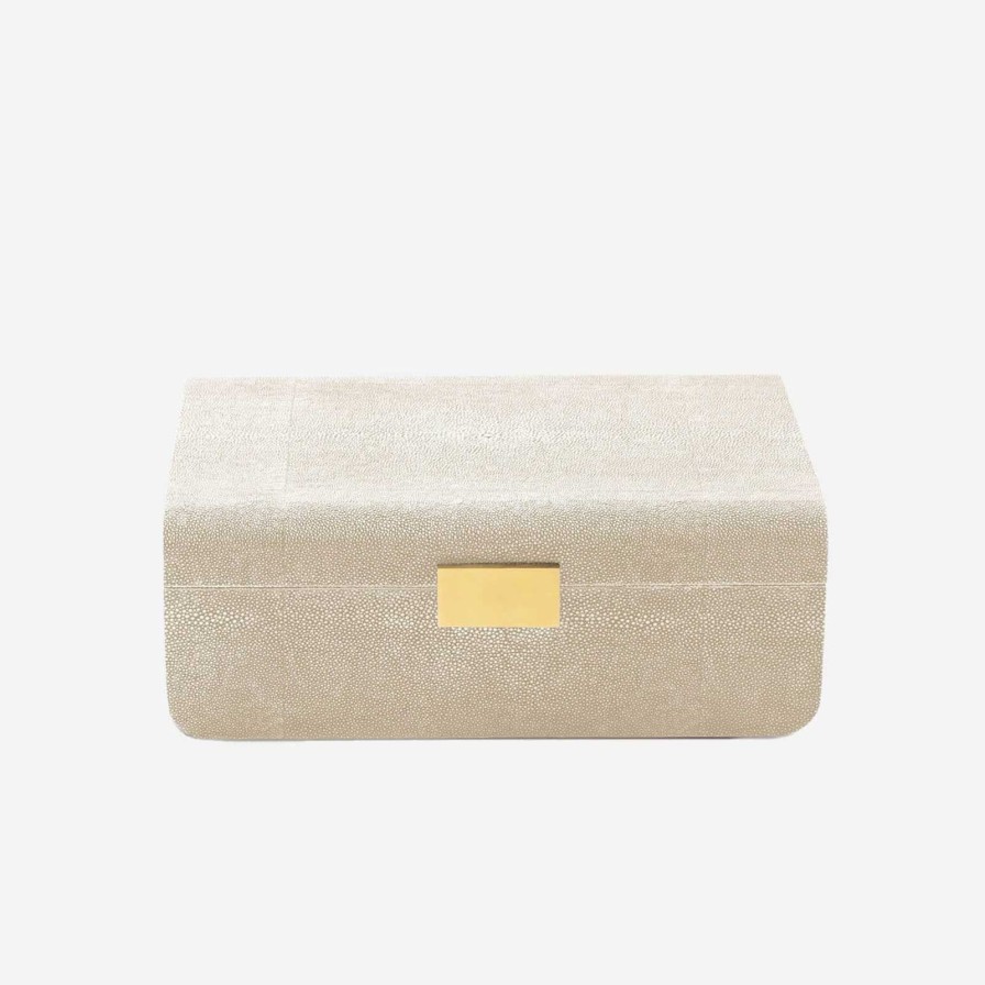 Home Accessories Aerin | Modern Shagreen Large Jewellery Box Wheat