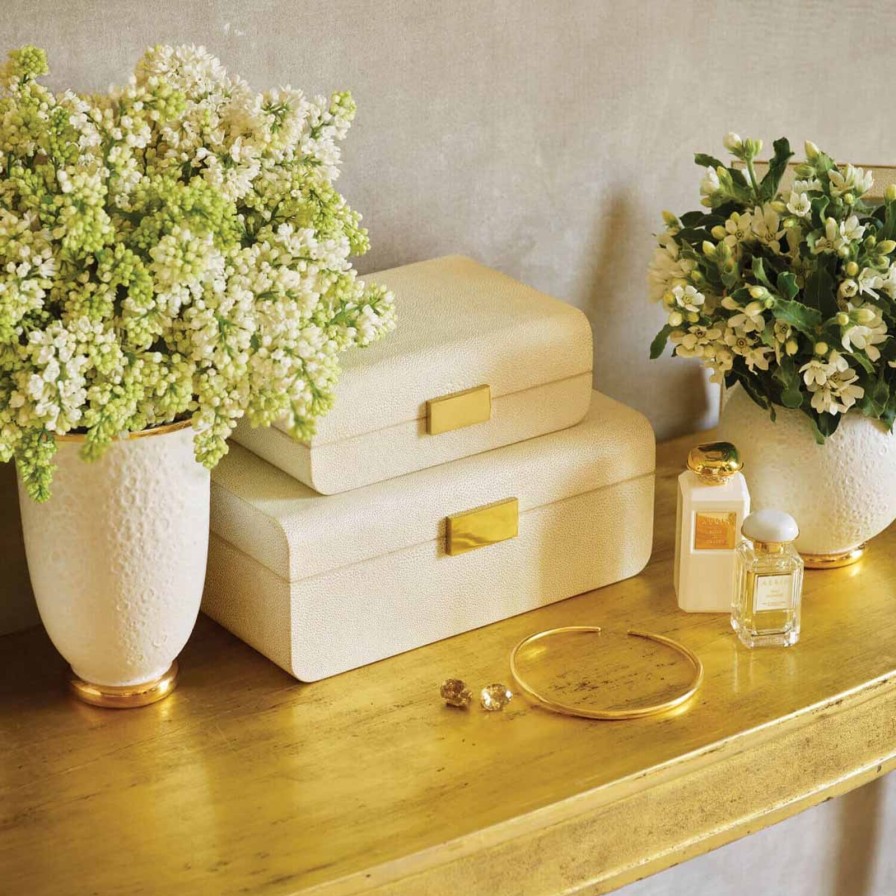 Home Accessories Aerin | Modern Shagreen Large Jewellery Box Wheat