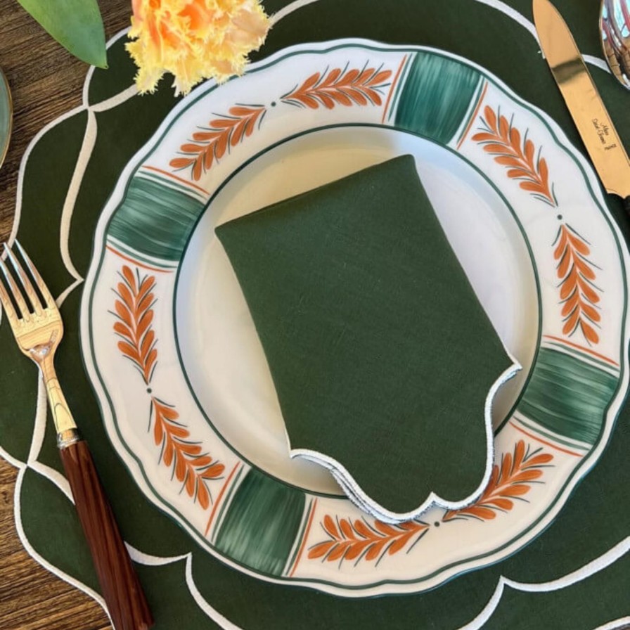 Dining Los Encajeros | Alhambra Green Napkins-Set Of 4