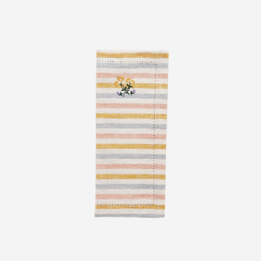 Dining Projektityyny | Multi Stripe Embroidered Napkin