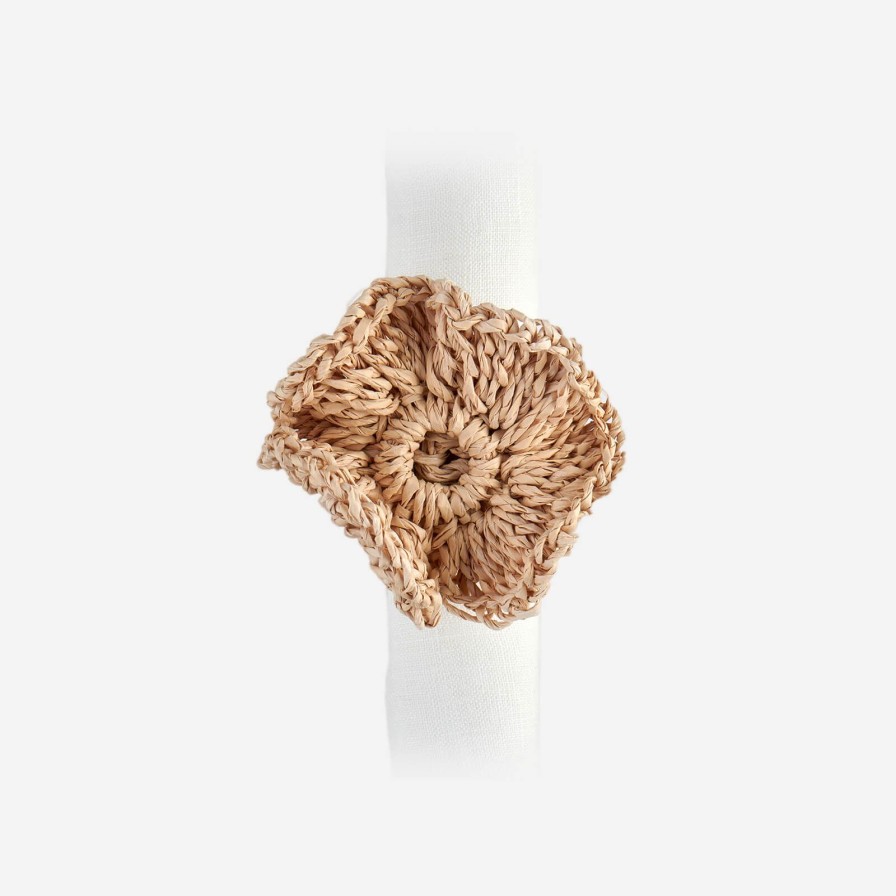 The Tabletop Edit Bonadea | Californian Poppy Napkin Ring- Set Of Four-Sand