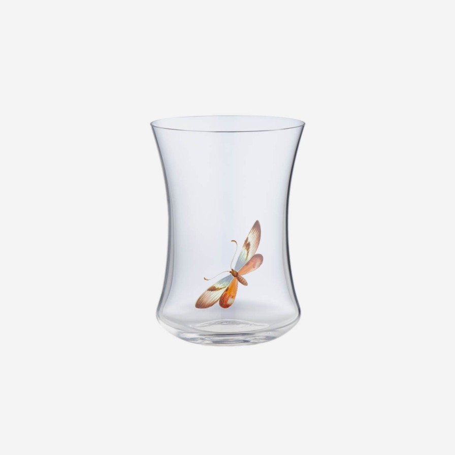 Dining Lobmeyr | Hand-Painted Butterfly Tall Concave Tumbler-1 Butterfly