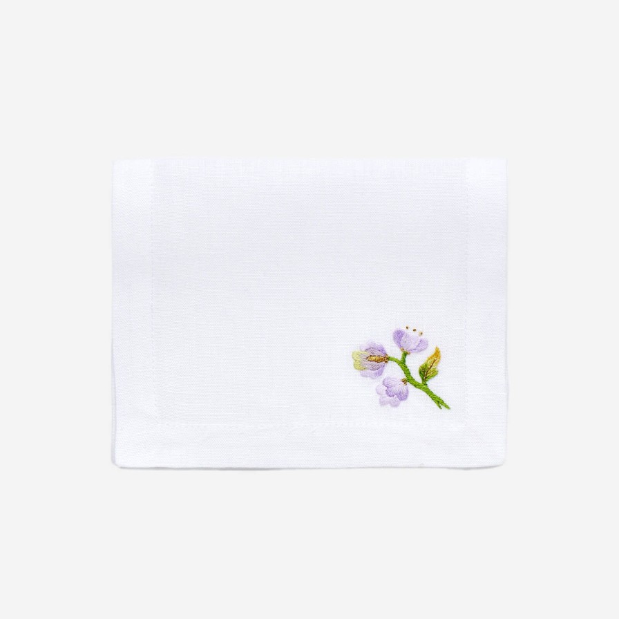 Dining Atelier Bonadea | Lilac Flower & Butterfly Cocktail Napkin-Set Of 4