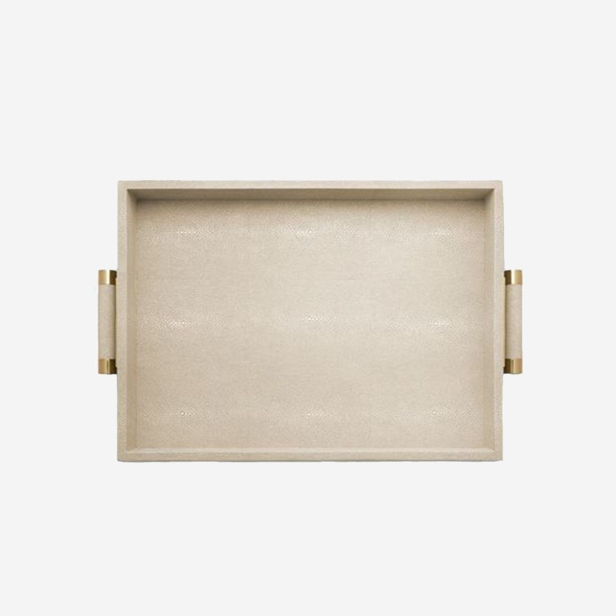 Dining Aerin | Classic Shagreen Serving Tray Wheat