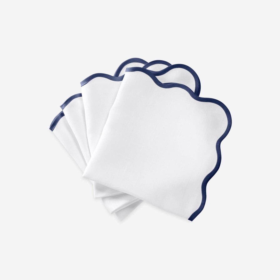 Dining Matouk | Set Of Four Sapphire Scallop Napkins