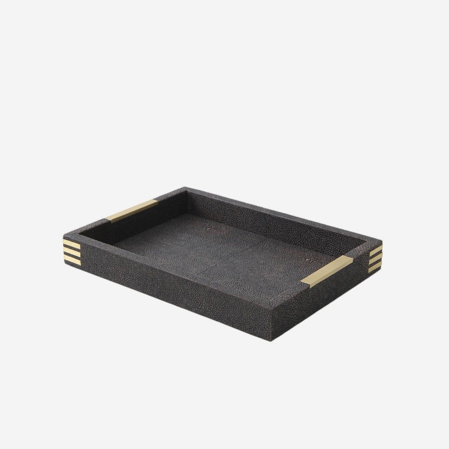 Home Accessories Forwood Design | Christie Desk Tray Charcoal Shagreen