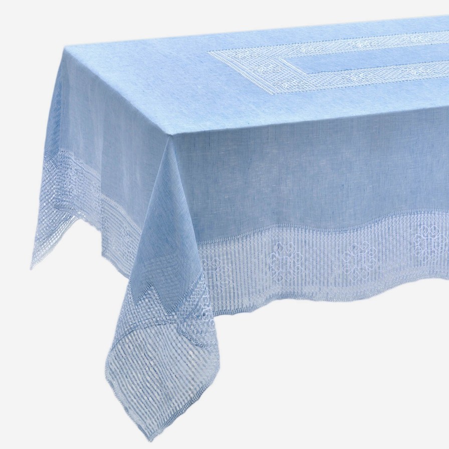 The Tabletop Edit Bonadea | Mozzano Tablecloth With 12 Napkins Blue