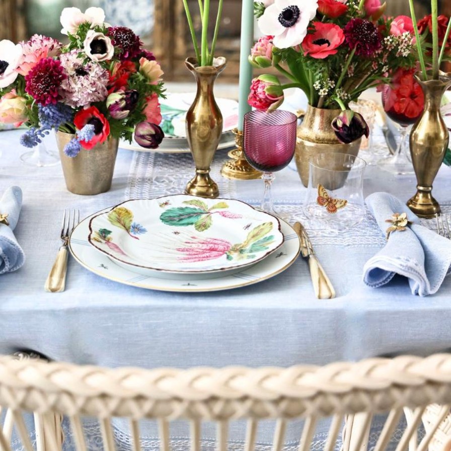 The Tabletop Edit Bonadea | Mozzano Tablecloth With 12 Napkins Blue