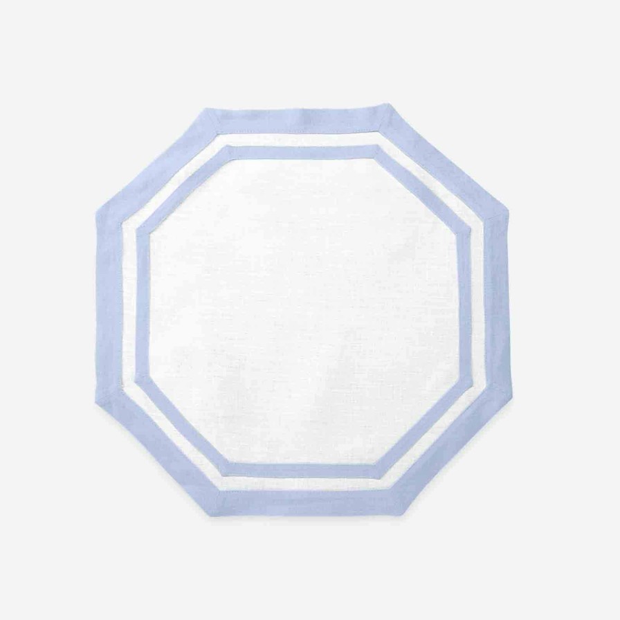 Dining Matouk | Set Of Four Octagon Placemats Ice Blue