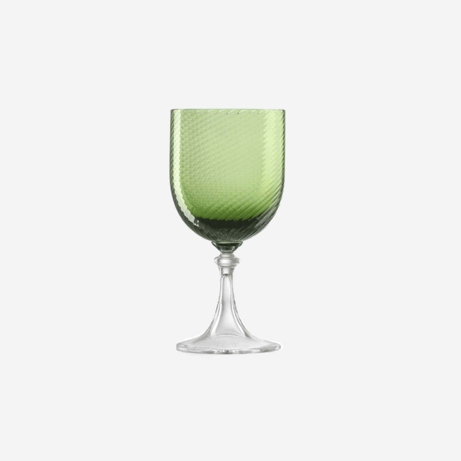 The Tabletop Edit Nason Moretti | Torse White Wine Glass Green