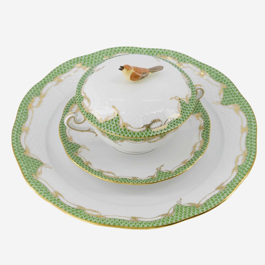 Dining Herend | Fish Scale Bouillon Cup & Saucer