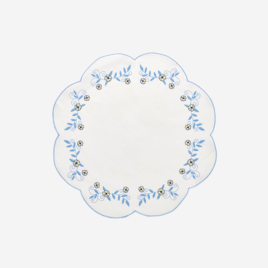 Dining Los Encajeros | Ice Blue Flower Placemat-Set Of 4