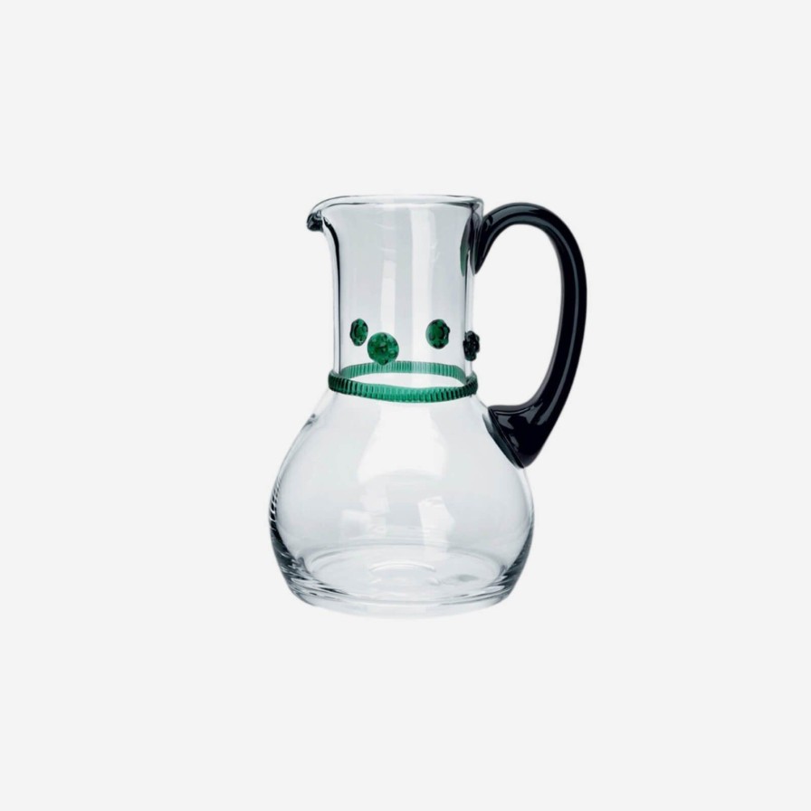 Glassware & Barware Theresienthal | Forest Green Rosettes Pitcher