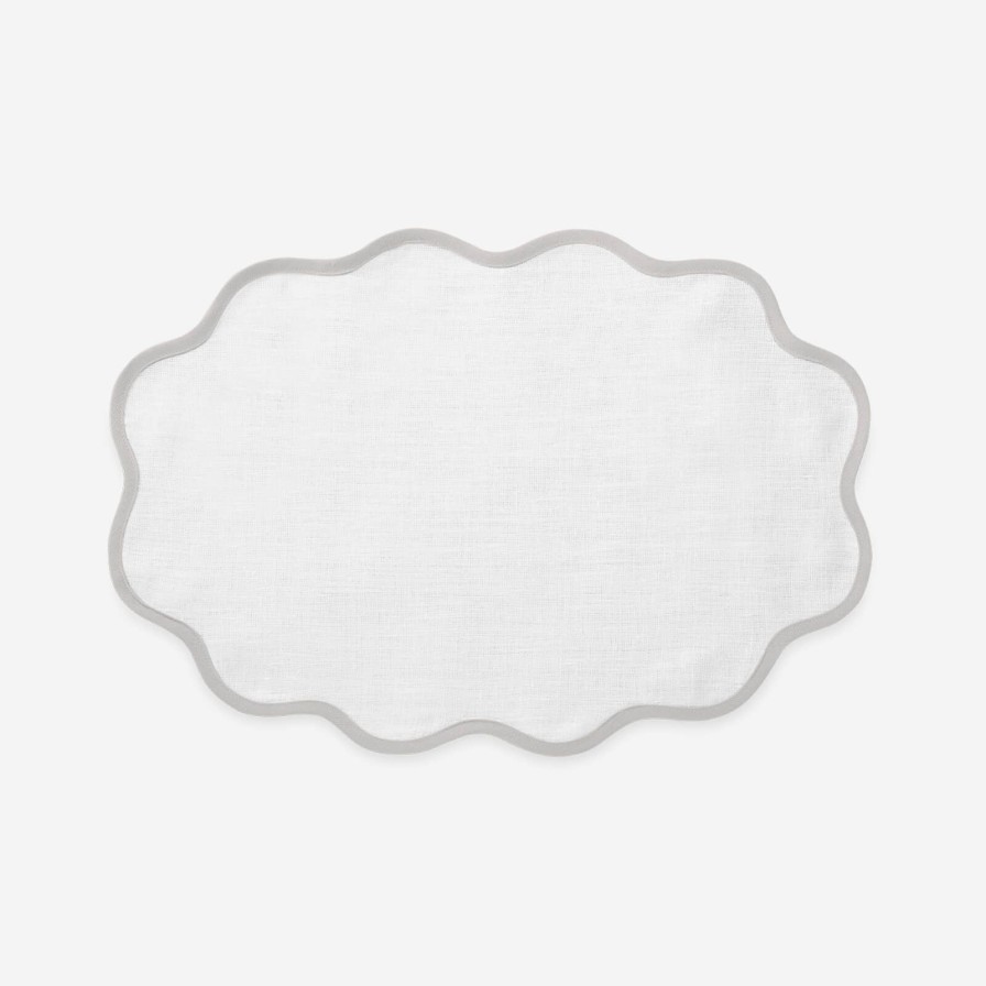 Dining Matouk | Set Of Four Grey Scallop Placemats