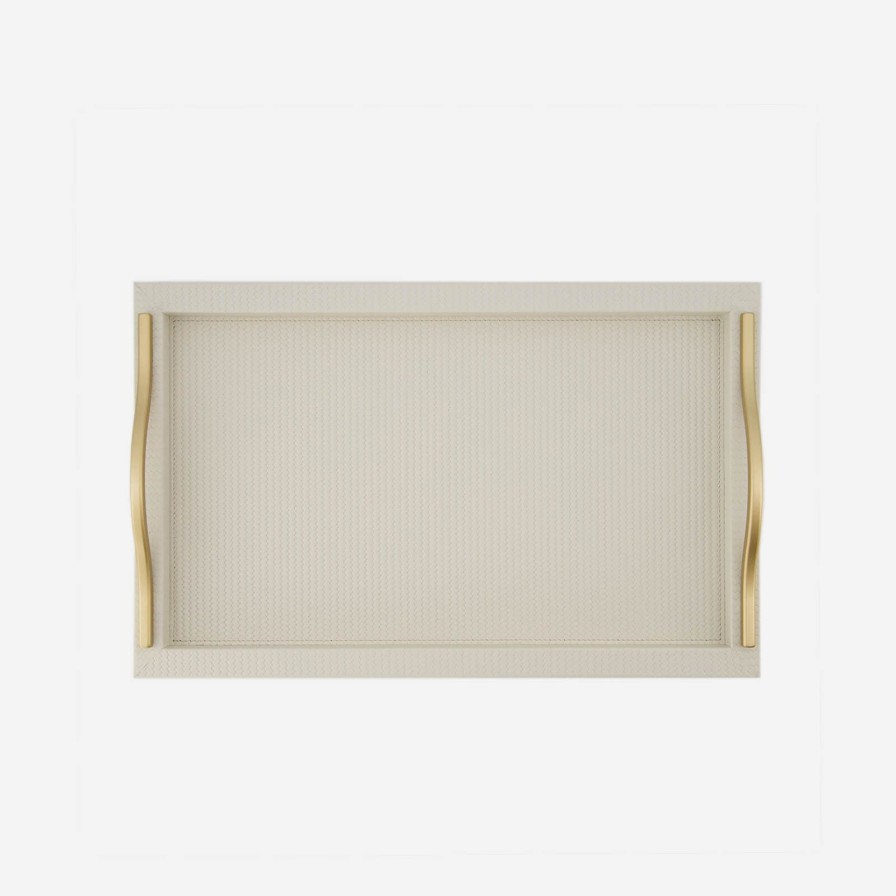 Dining Pinetti | Onda Rectangular Leather Tray Ivory