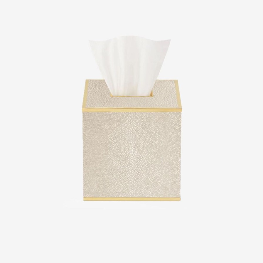 Dining Aerin | Classic Shagreen Tissue Box Cover Wheat