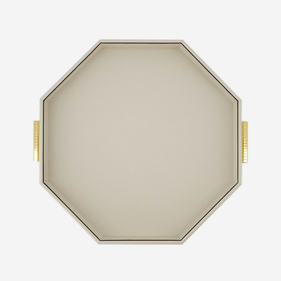 Dining Pinetti | Grace Octagonal Leather Tray Ivory