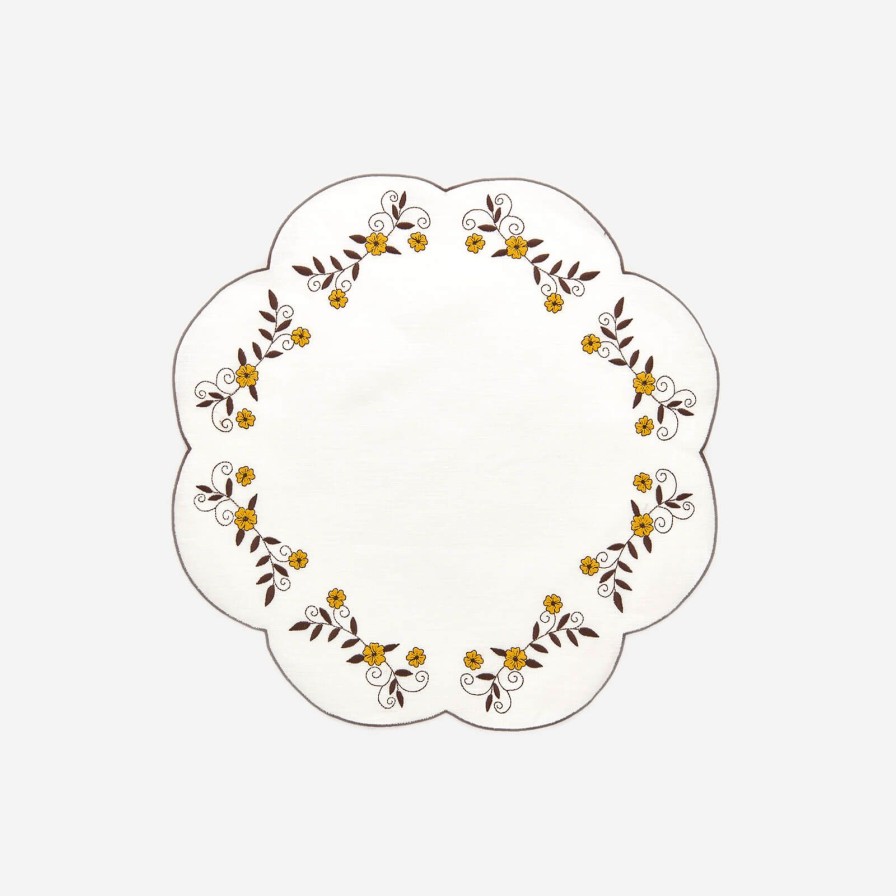 Dining Los Encajeros | Mustard Flower Placemat-Set Of 4