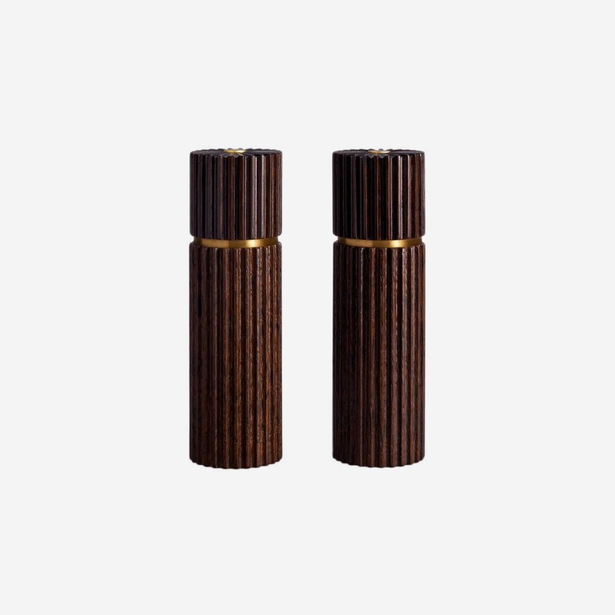 Dining L'Objet | Ionic Salt & Pepper Set-Smoked Oak