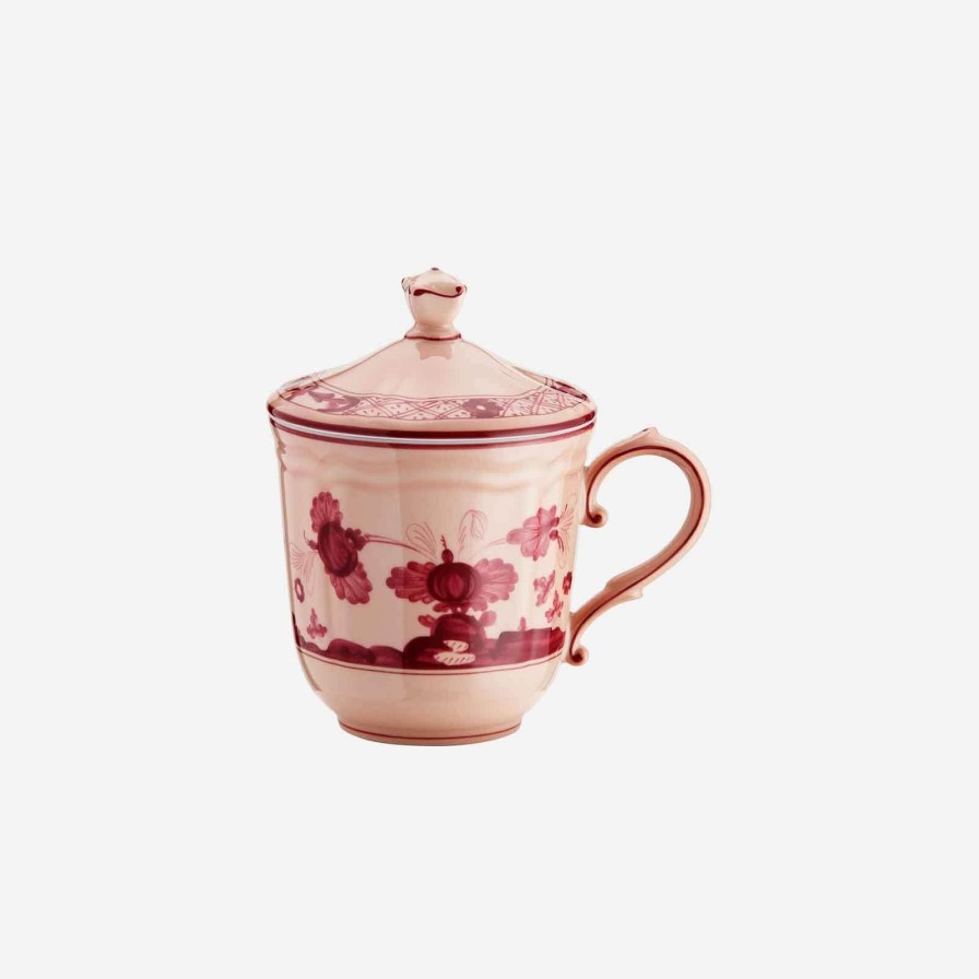 Dining Ginori 1735 | Oriente Italiano Mug With Lid Vermiglio