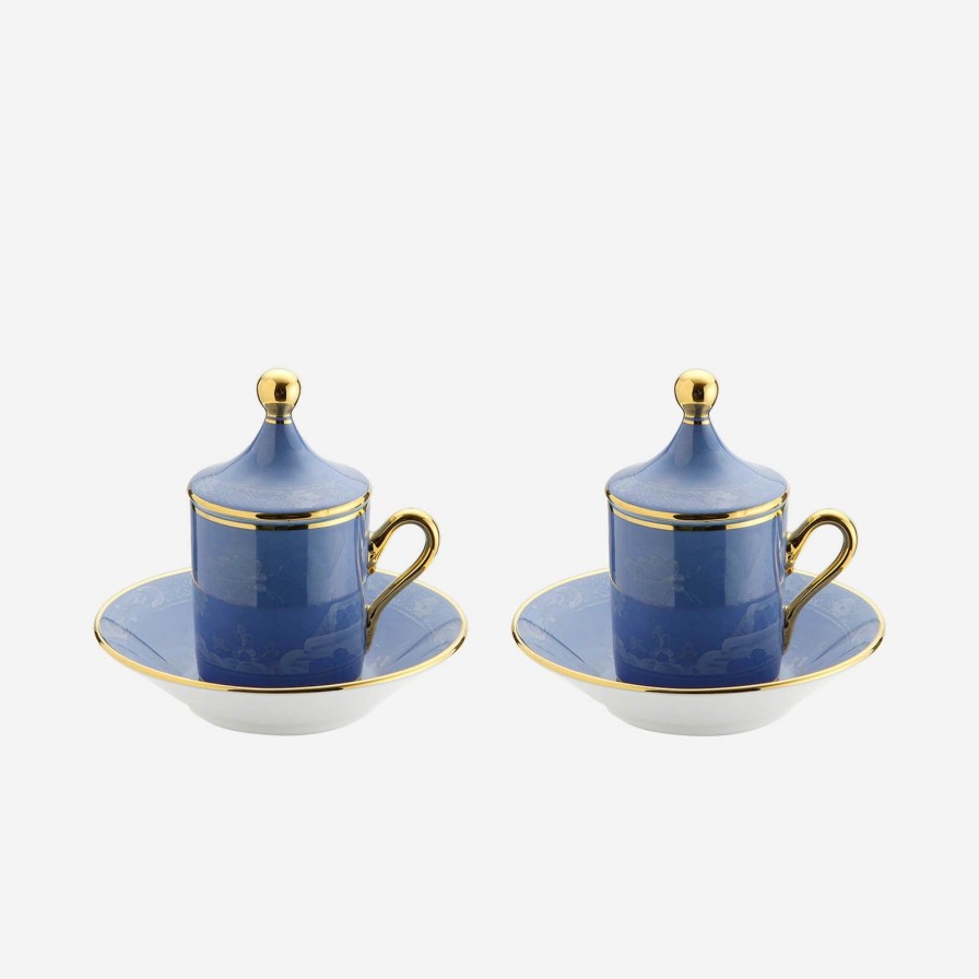 Dining Ginori 1735 | Oriente Italiano Espresso Cup With Lid & Saucer Pervinca-Set Of 2