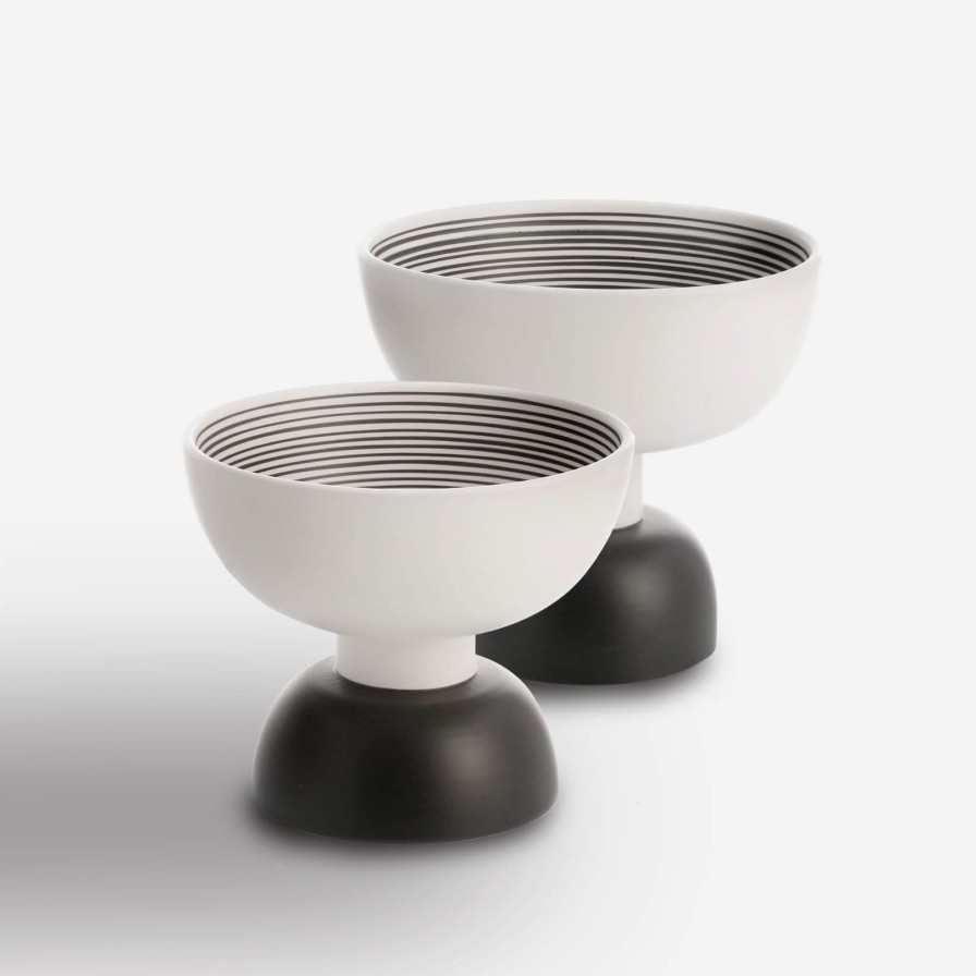 Home Accessories Bitossi Ceramiche | B&W Tall Raised Bowl