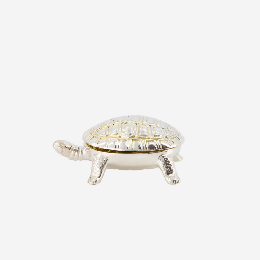 Dining Jarosinski & Vaugoin | Silver And Gold Vermeil Turtle Salt Cellar With Spoon