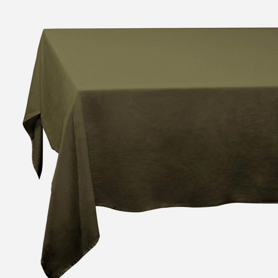 Dining L'Objet | Olive Linen Sateen Tablecloth-Large