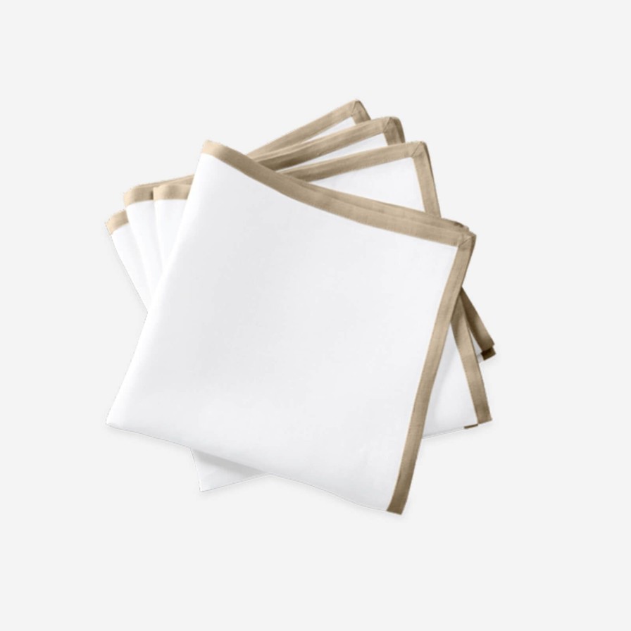 Dining Matouk | Set Of Four Border Napkins Oat