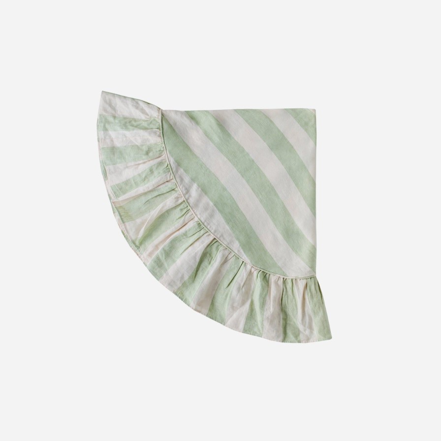 Dining Projektityyny | Sirkus Stripe Frill Round Tablecloth Pistachio