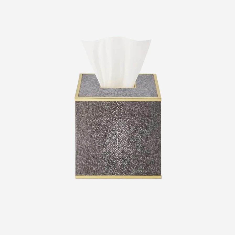 Dining Aerin | Classic Shagreen Tissue Box Cover Chocolate