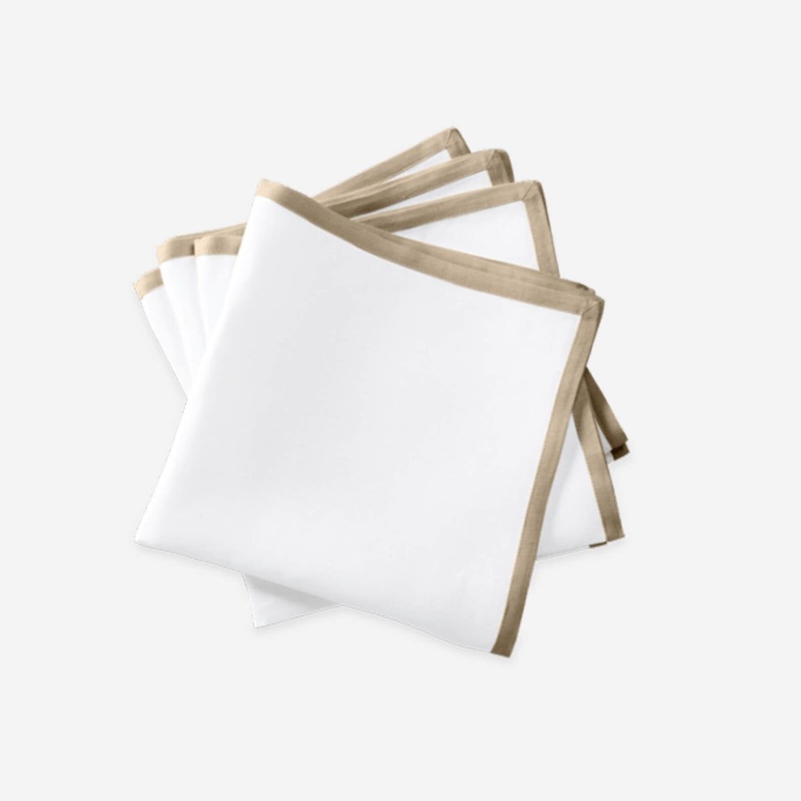 The Tabletop Edit Matouk | Set Of Four Border Napkins Oat