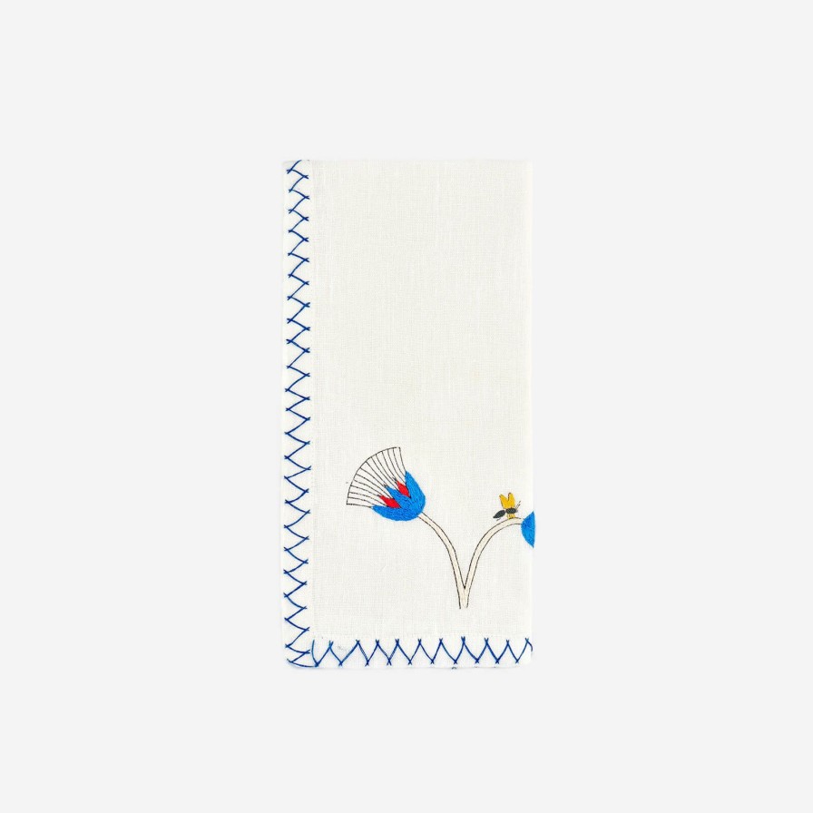 Dining Malaika | Serendipity Embroidered Napkin-Sapphire