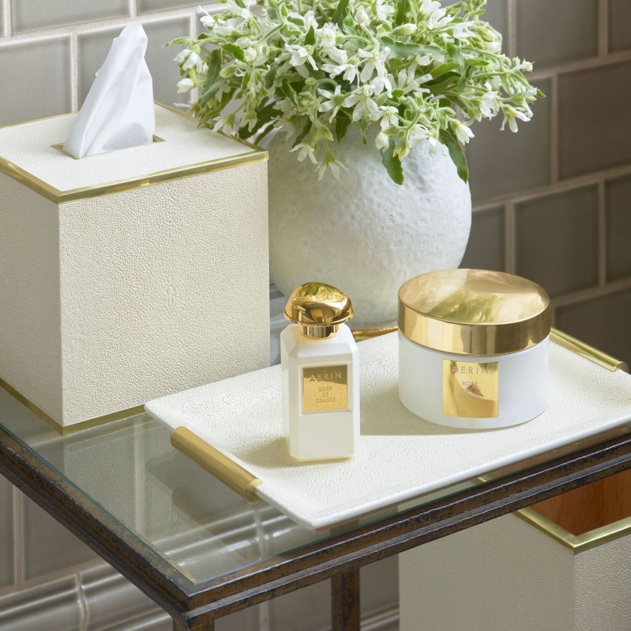 Home Accessories Aerin | Shagreen Vanity Tray Cream