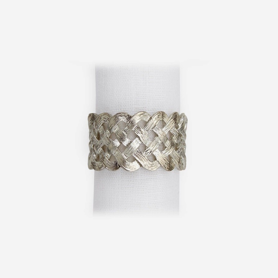 Dining L'Objet | Braid Platinum Napkin Ring-Set Of 4